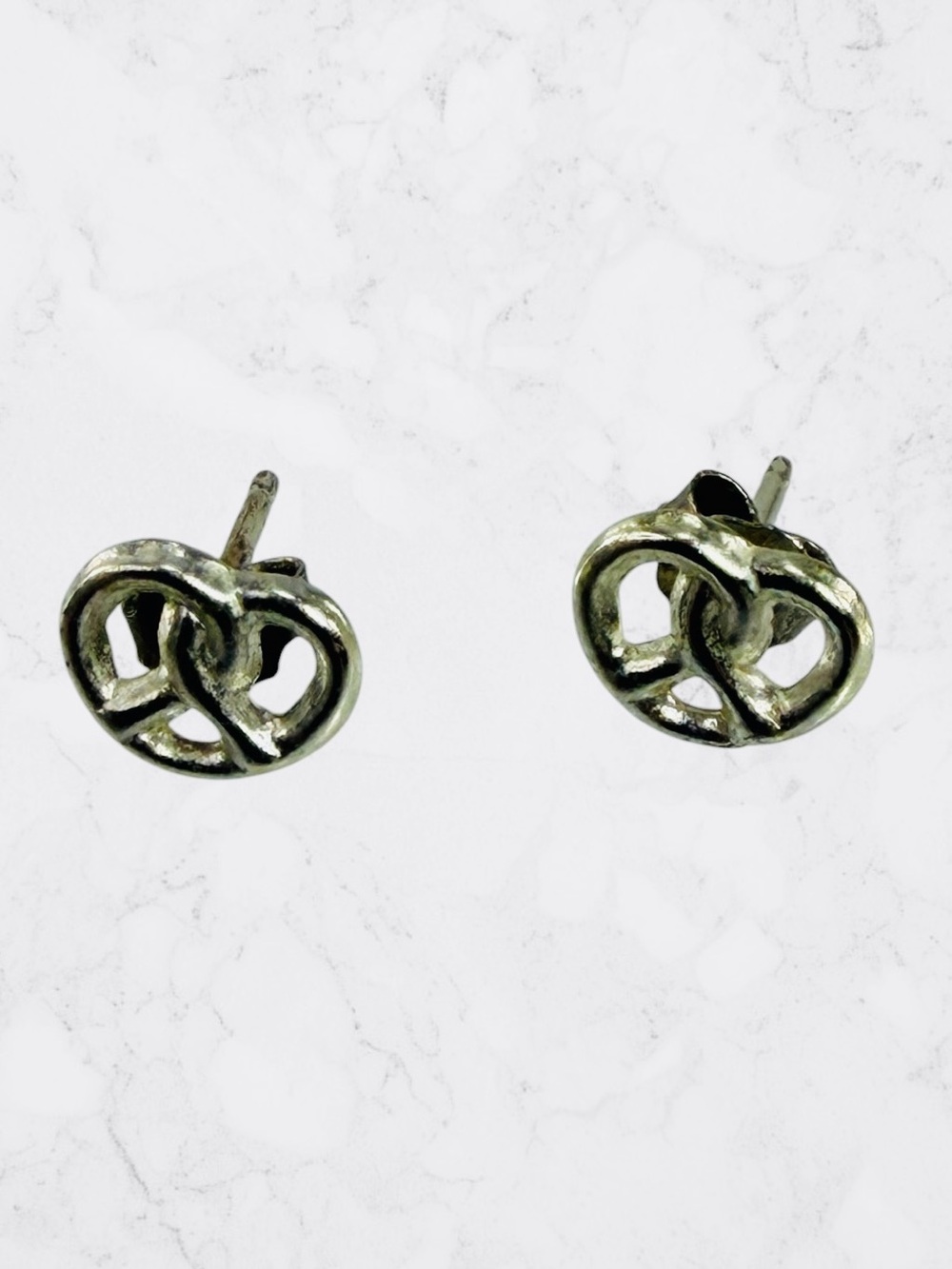 Sterling Silver 925 Pretzel Micro Mini Stud Earrings Fashion Jewelry Women’s